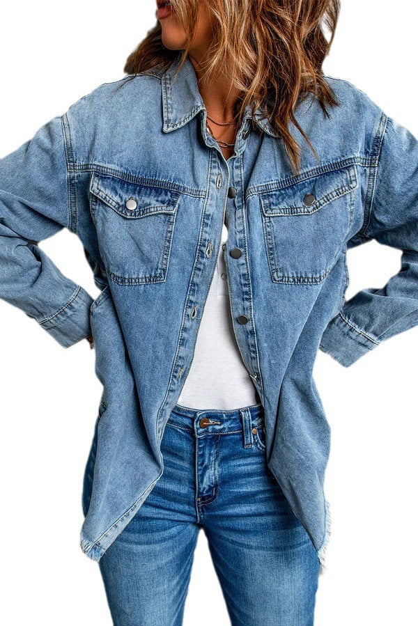 Women's Street Style Lapel Loose Denim Jacket