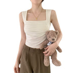 French Pleated Small Sling Vest For Women Inner Bottoming Shirt