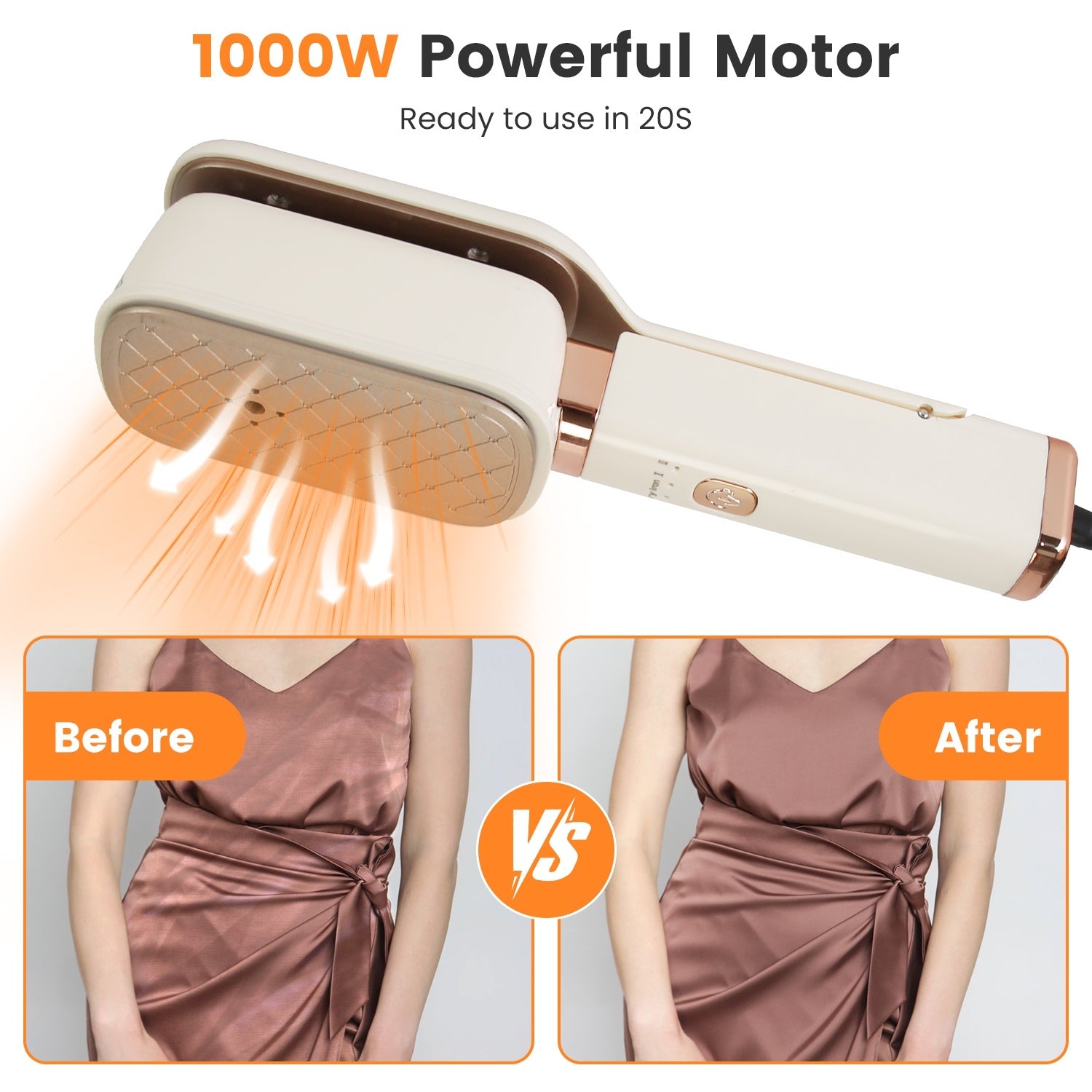 1Set Steam Iron Press 3 In 1 Travel Steamer For Clothes With 180 Degree Flip Head Portable Handheld Flat Iron 1000W Wrinkles Remover Wet And Dry Ironing Garment Steamer 20S Fast Heat Up