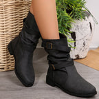 Fashion Plus Size Mid Short Boots Women