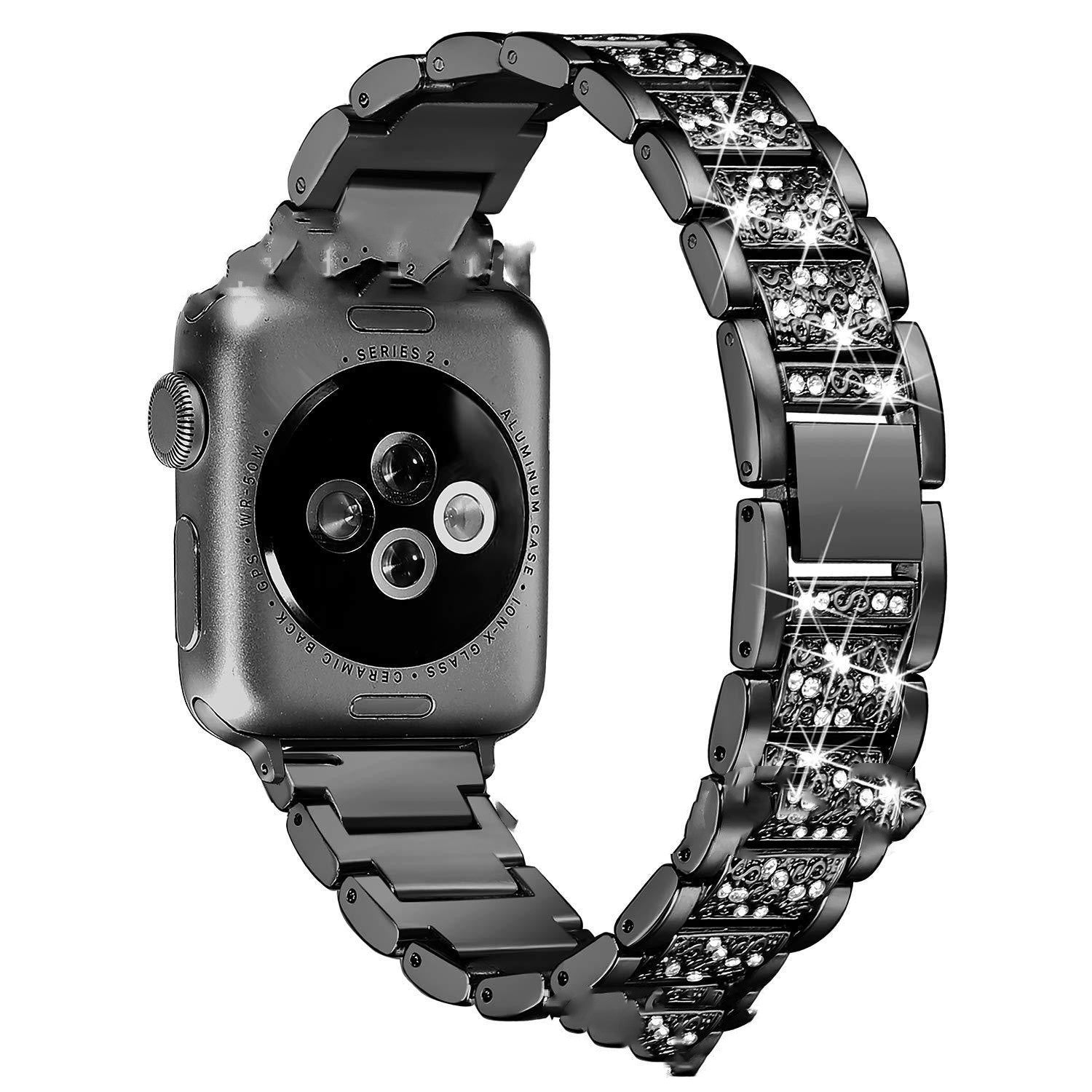 Smart Watch Diamond Three Beads Full Diamond Solid Chain Watch Strap