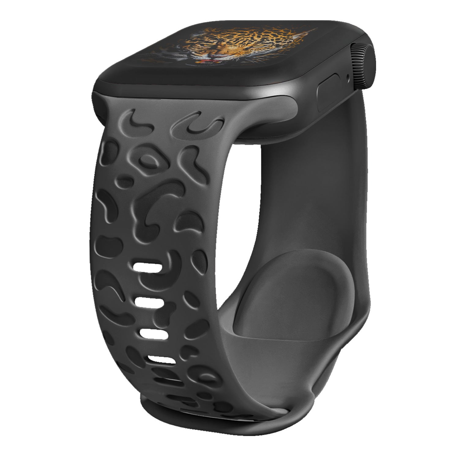 Applicable Watch Strap Watchs8ultra Laser Carving Embossed Leopard Print Butterfly Clasp Silicone