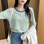 Striped Nursing Shirt Spring And Autumn Long Sleeve Nursing Clothes